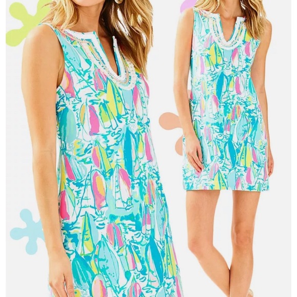 Lilly Pulitzer Harper Shift Dress - Boats and Bae - Picture 2 of 6